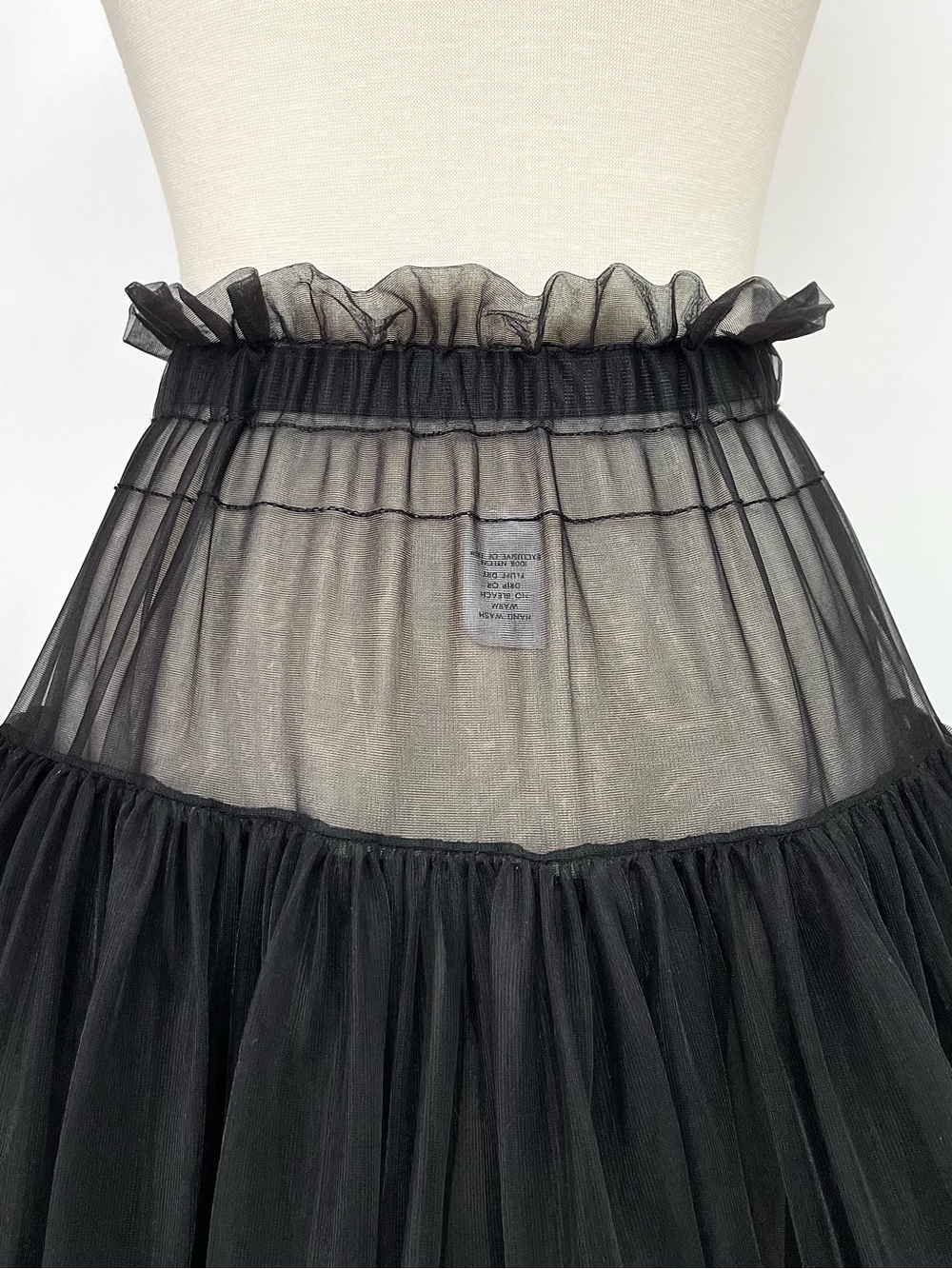 Vtg Malco Modes Black Petticoat Full Tulle Rockabilly Square Dance Underskirt M - Picture 7 of 9